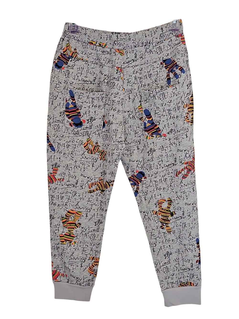 easel Joggers with Colorful Sock Monkey Print Gray Sz L - Picture 2 of 8